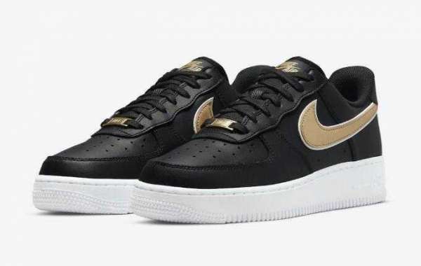 New Drop Luxurious Nike Air Force 1 Low Covered by Black and Gold